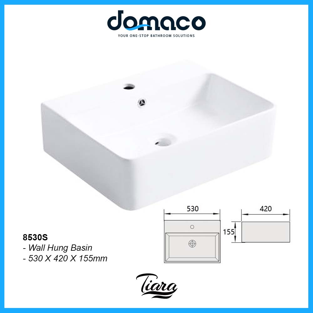 Tiara 8530S Wall Hung Basin domaco.com.sg