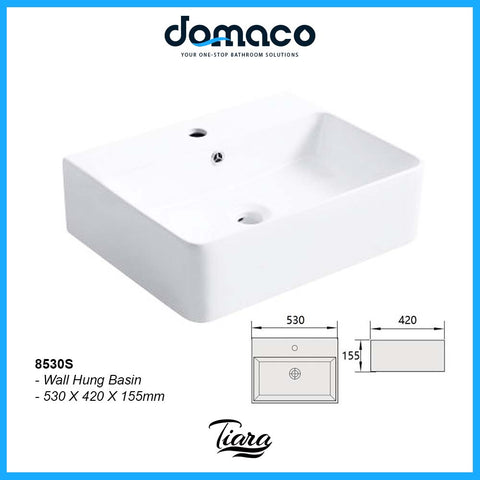 Tiara 8530S Wall Hung Basin domaco.com.sg