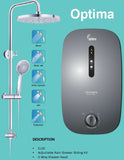 Champs Optima Rain Shower Instant Water Heater - Domaco