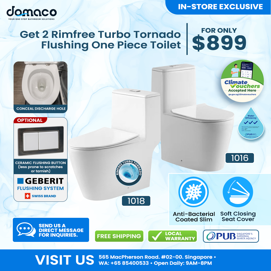 Rim free turbo flushing tornado One Piece toilet bowl Promo