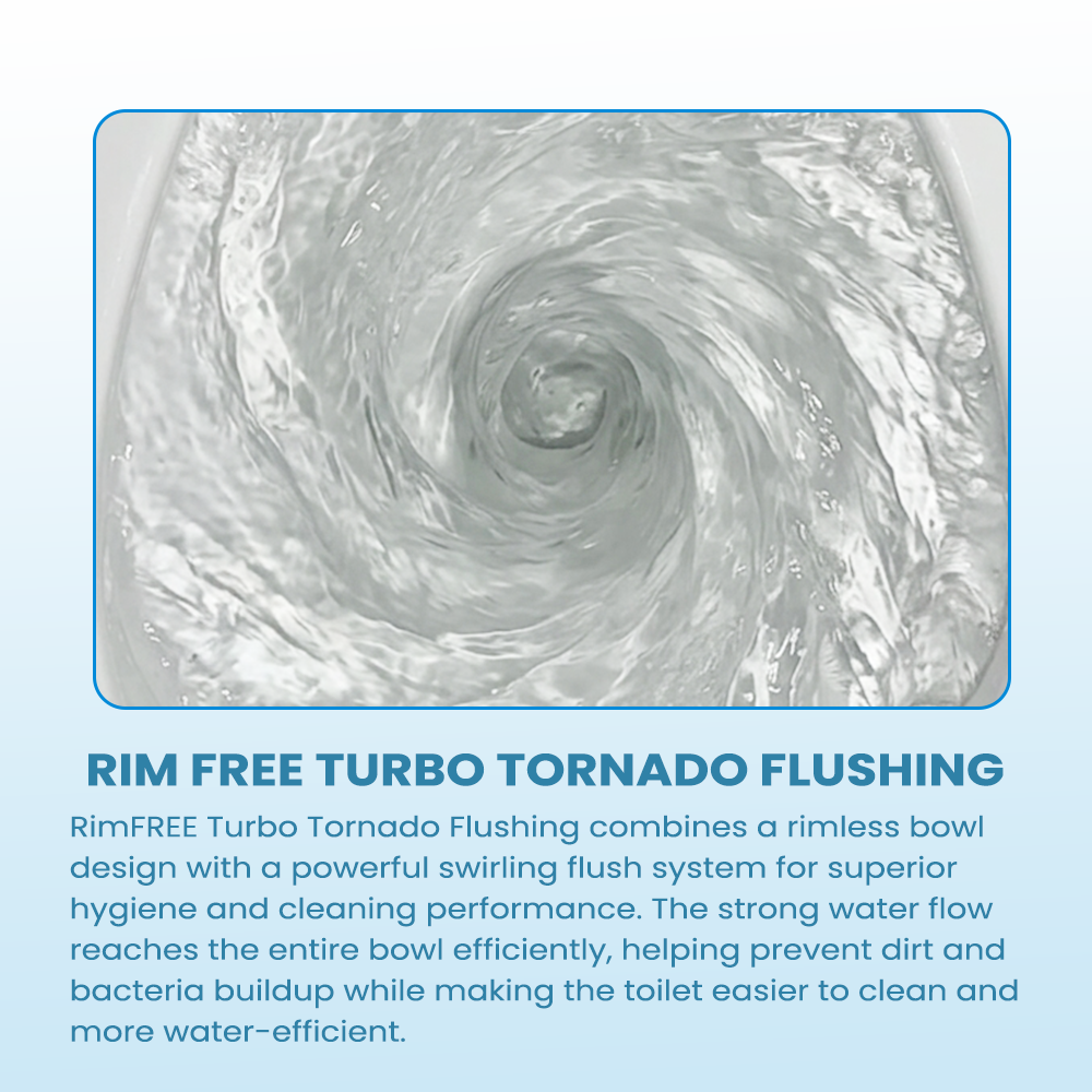 Rim free turbo flushing tornado One Piece toilet bowl Promo