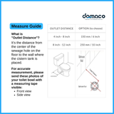 Rubine Punta Nera Rimless Toilet Bowl Funnel Flushing with UREA Soft Closing Seat Cover