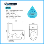 Domaco D939 [2025 Model] Toilet Bowl Rimless Double Turbo Tornado Flush with Geberit Flushing System