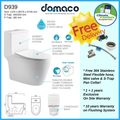 Domaco D939 [2025 Model] Toilet Bowl Rimless Double Turbo Tornado Flush with Geberit Flushing System