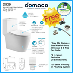 Domaco D939 [2025 Model] Toilet Bowl Rimless Double Turbo Tornado Flush with Geberit Flushing System
