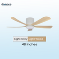 5 blades ceiling fan with DC motors, LED lights & remote