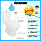 Velin VA139 Washdown Flushing 2-Piece Toilet Bowl with Soft Closing Seat Cover - Domaco