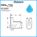 Aalto AL8010 Geberit Toilet Bowl Rimless Double Vortex Flushing Design