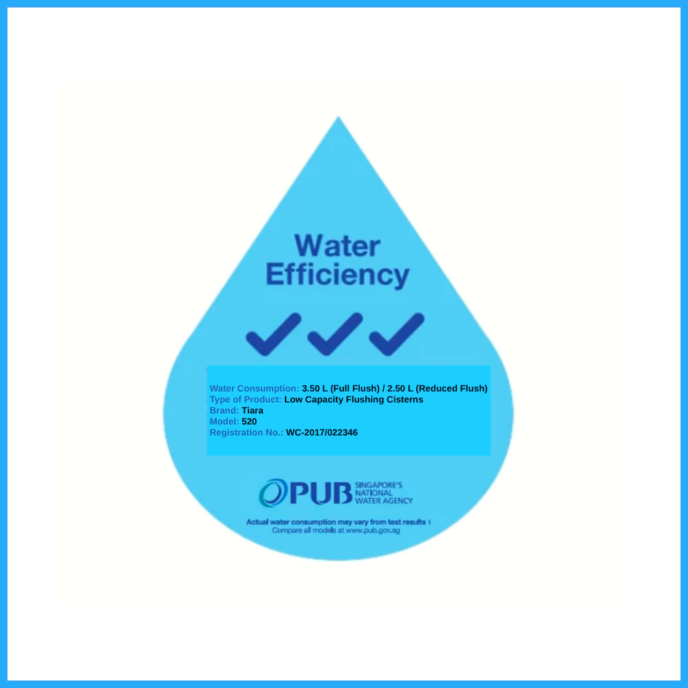 Tiara T520 Rimless Toilet Bowl Washdown Flushing 1-Piece Toilet Bowl with Soft Closing Urea Seat - Domaco