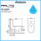 Aalto AL8040 Geberit Toilet Bowl Rimless Double Vortex Flushing with Anti Bacteria Coating