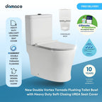 New Double Vortex Tornado Flushing Toilet Bowl with Heavy Duty Soft Closing UREA Seat Cover
