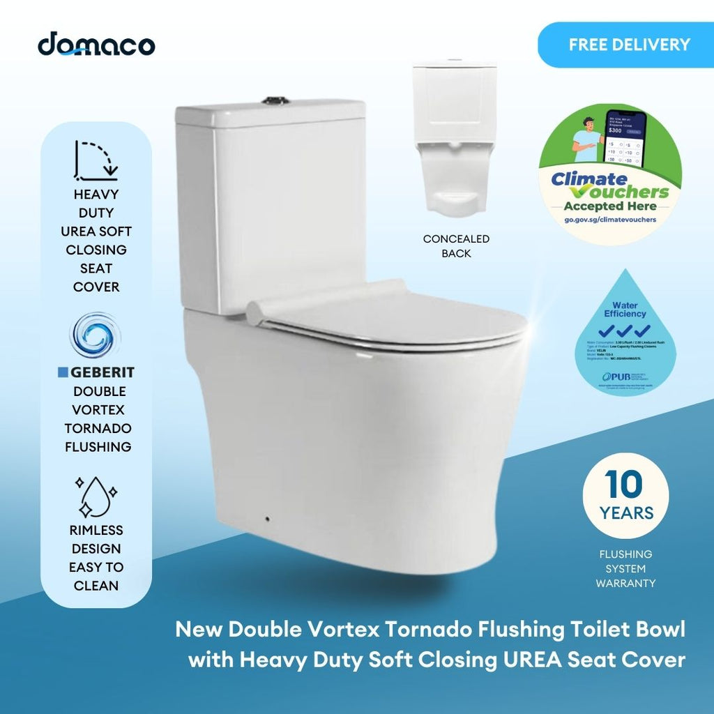 New Double Vortex Tornado Flushing Toilet Bowl with Heavy Duty Soft Closing UREA Seat Cover