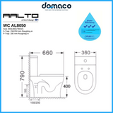 Aalto AL8050 Geberit Toilet Bowl Rimless Double Vortex Flushing Design
