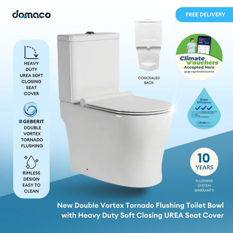 New Double Vortex Tornado Flushing Toilet Bowl with Heavy Duty Soft Closing UREA Seat Cover
