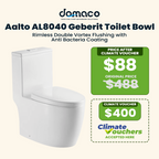 Aalto AL8040 Geberit Toilet Bowl Rimless Double Vortex Flushing with Anti Bacteria Coating