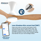 D.R.A.F 46"/52"/60" DC Ceiling Fan Less Shadow Rim Smart LED Upgrade