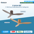 F.U.R.A 52" F-50N Low Profile Mount DC Ceiling Fan