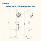 Arino AR-939S-3 Stainless Steel 3 Function Hand Shower Head Set (Chrome, Matt Black, Rose Gold & Gun Metal)