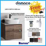 Baron A103-ST Stainless Steel Basin Cabinet With Phoenix Stone Solid Top domaco.com.sg