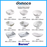 Baron A108-ST Stainless Steel Basin Cabinet With Phoenix Stone Solid Top domaco.com.sg