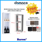 Baron Stainless Steel Mirror Cabinet MC645 and Side Cabinet MC200 domaco.com.sg