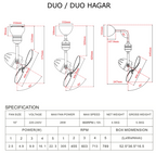 Bestar Duo Hagar 16 Inch Corner DC Wall/Ceiling Fan with Remote domaco.com.sg
