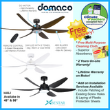 Bestar Hali DC Ceiling Fan With 24W 3 Tone LED Light Kit And Remote domaco.com.sg