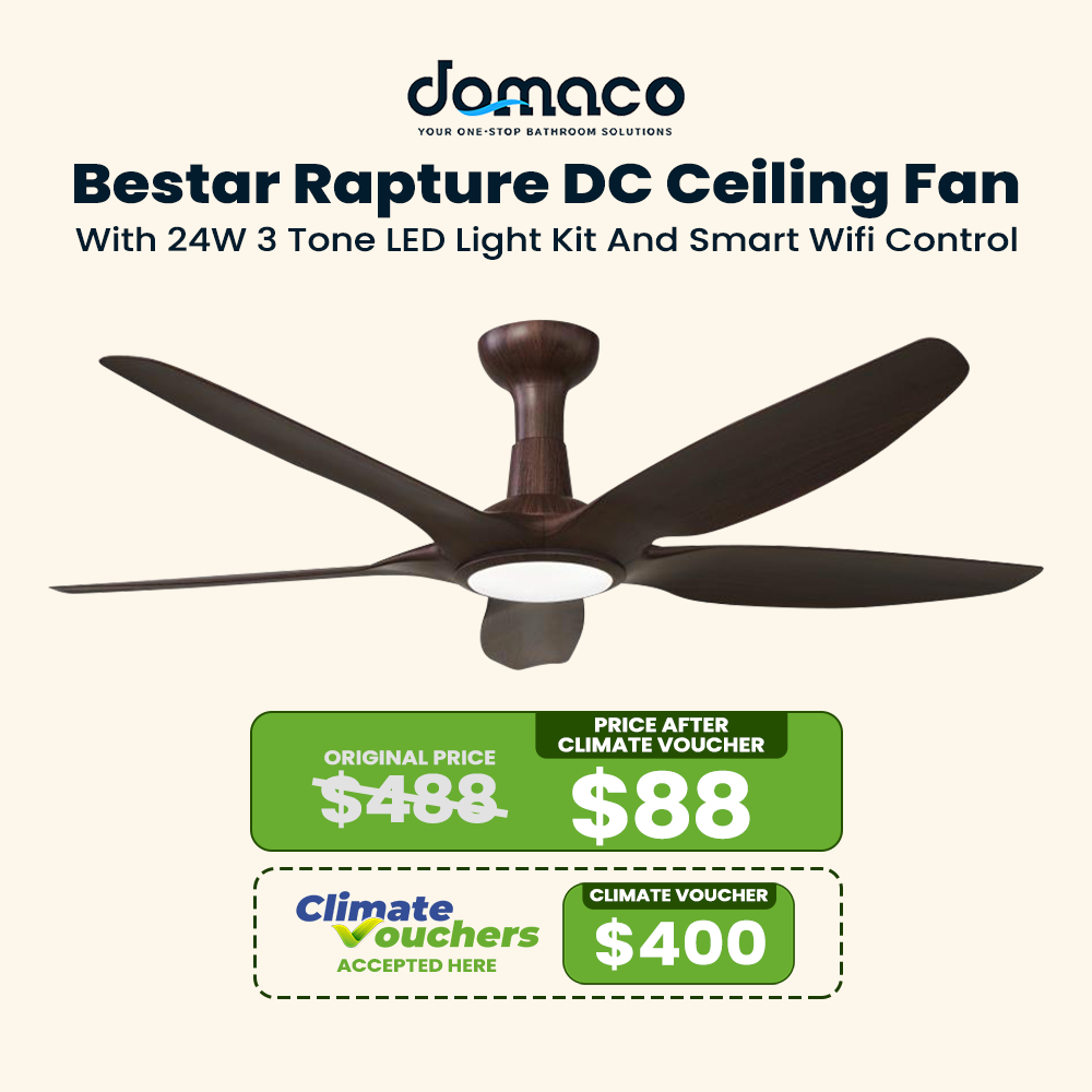 Bestar Rapture DC Ceiling Fan With 24W 3 Tone LED Light Kit And Smart Wifi Control