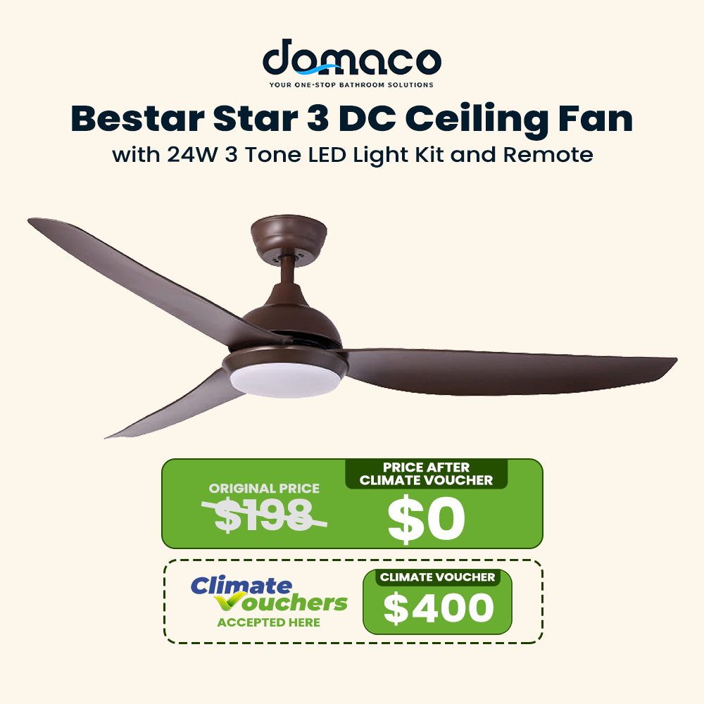 Bestar Star 3 DC Ceiling Fan With 24W 3 Tone LED Light Kit And Remote