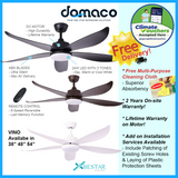 Bestar Vino DC Ceiling Fan With 24W 3 Tone LED Light Kit And Remote domaco.com.sg