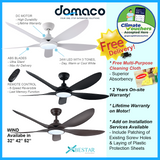 Bestar Wind DC Ceiling Fan With 24W 3 Tone LED Light Kit And Remote domaco.com.sg