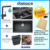 Blanco Etagon 700-U Kitchen Sink With Blanco Linus Mixer Tap Package (Free Rail Tray + Waste System + Cutting Board) domaco.com.sg