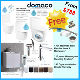 Business Class Toilet Bowl & Stainless Steel Basin Cabinet Package domaco.com.sg