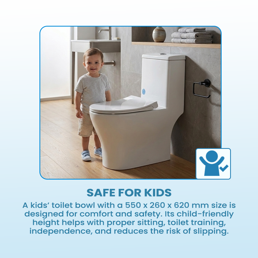 Children toilet bowl with turbo tornado flushing