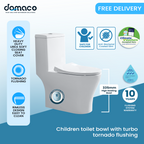 Children toilet bowl with turbo tornado flushing