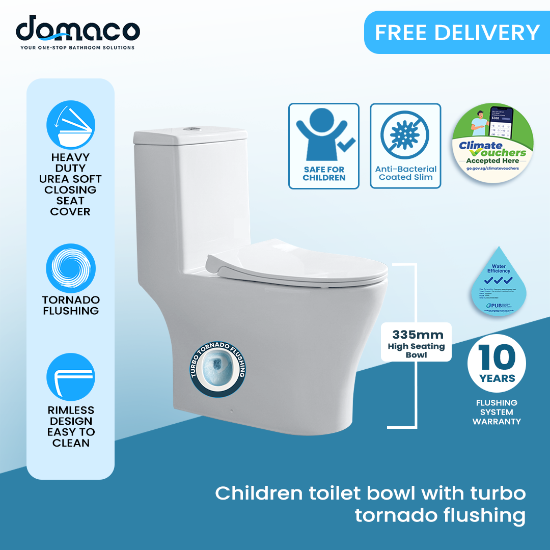 Children toilet bowl with turbo tornado flushing