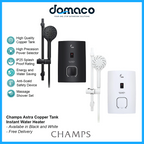 Champs Astra Copper Tank Instant Water Heater [Black/White] domaco.com.sg