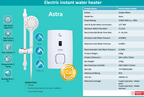 Champs Astra Copper Tank Instant Water Heater [Black/White] domaco.com.sg