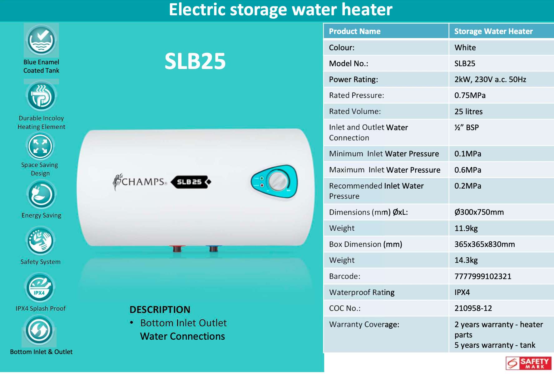 Champs SLB 15 or 25 Storage [15L/25L] domaco.com.sg
