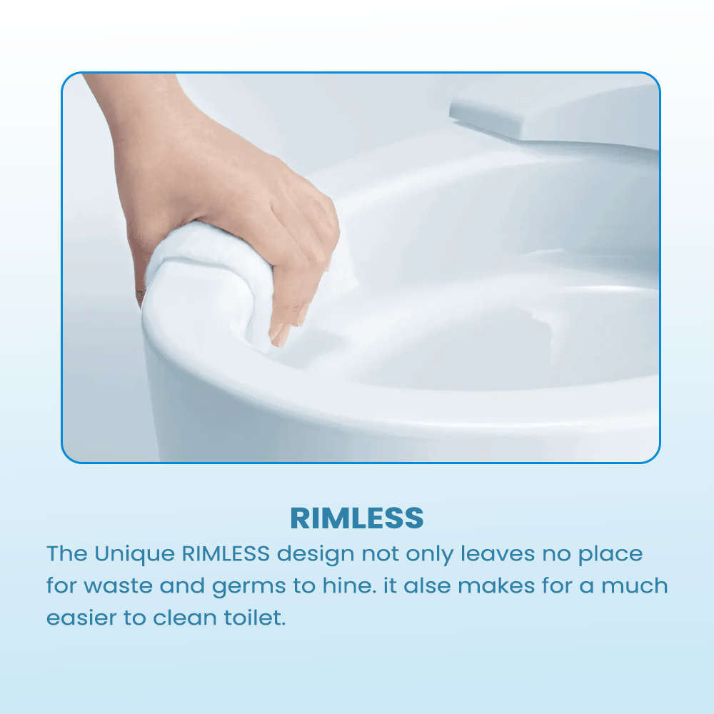 Domaco 1055 Rimless Turbo Tornado One-Piece Toilet w Soft Closing seat cover