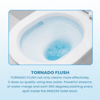 Domaco 1055 Rimless Turbo Tornado One-Piece Toilet w Soft Closing seat cover