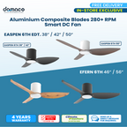Easpen & Efern Aluminium Composite Blades 280+ RPM Smart DC Fan