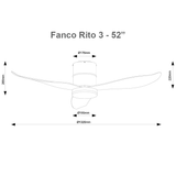 Fanco Rito 3 Hugger Ceiling Fan with 24W 3 Tone LED Light Kit and Remote Control (Optional: Wifi Module) domaco.com.sg