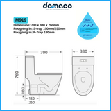 Magnum M919 [NEW 2025 Model] Zero Rim Toilet Bowl Turbo Tornado Flushing 1-Piece Toilet Bowl
