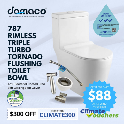 Domaco 787 Tornado Flushing Toilet Bowl domaco.com.sg