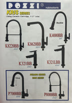 Pozzi K321LBB Matt Black Tall Basin Tap