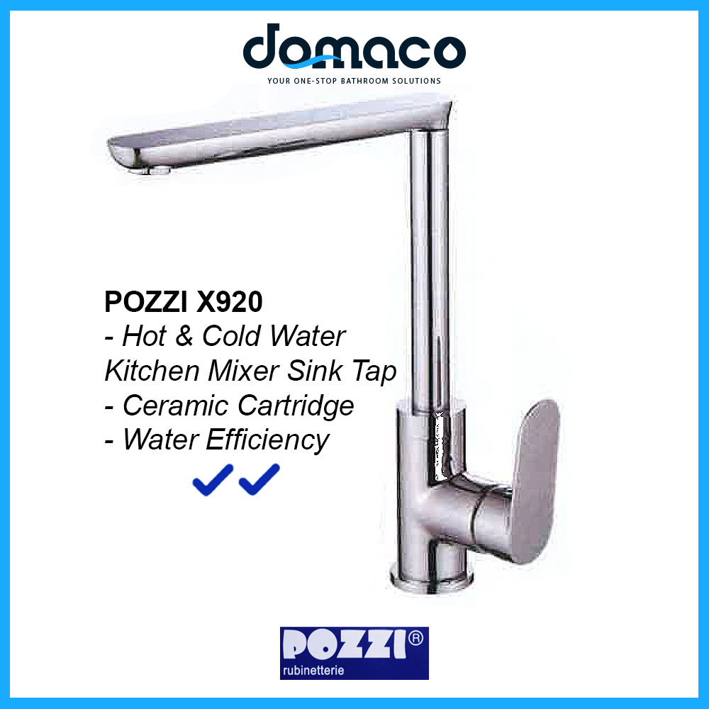 Pozzi X920 Chrome Kitchen Sink Mixer Tap domaco.com.sg