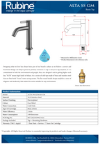 Rubine Alta P91325M SS Stainless Steel Basin Tap domaco.com.sg
