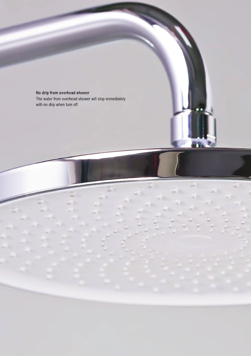 Rubine RSC-DECKOS-U2 Round Rain Shower Set with Hand Shower and Shower Mixer Shelf domaco.com.sg