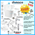 Rubine Rimless Funnel Flush 3.0 Toilet Bowl & Basin Package domaco.com.sg